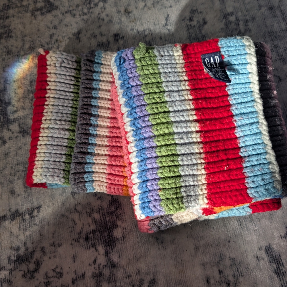 GAP Kids/Teen/Adult Striped Multicolor Scarf - Red, Blue, Green, Gray, White,